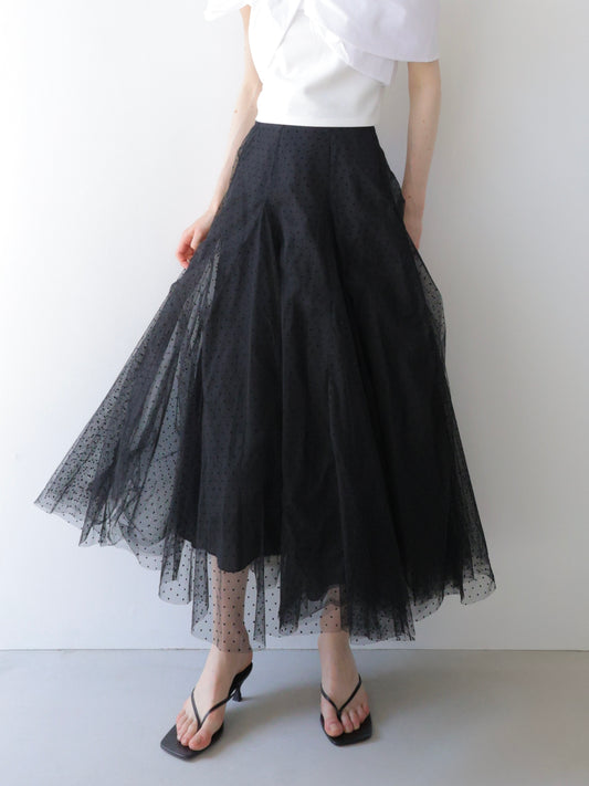 layered tulle dot skirt