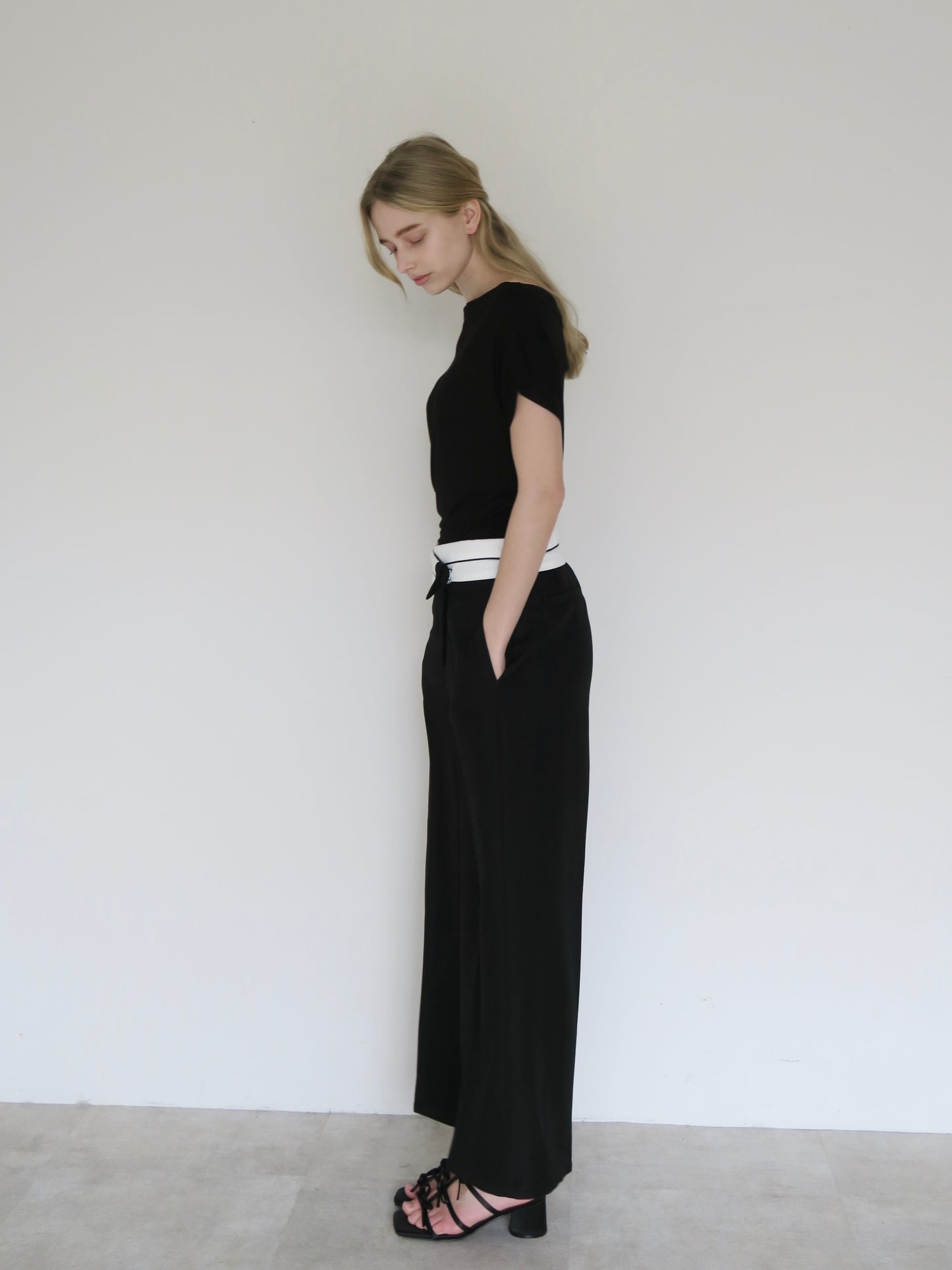 asymmetry belt wide slacks
