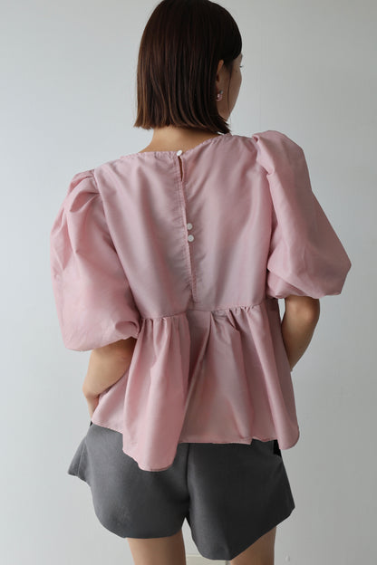 peplum puff sleeve tops