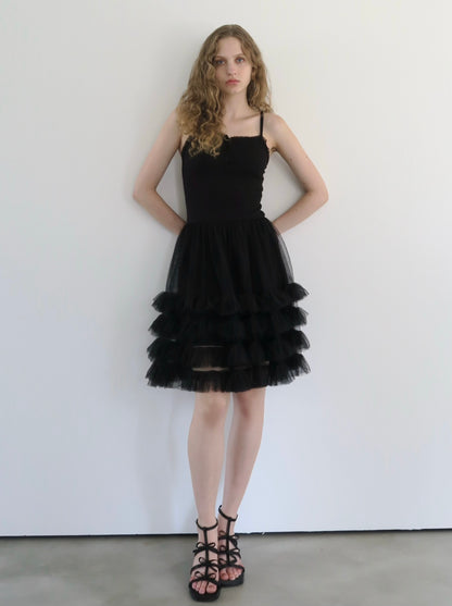 tulle mini cami dress
