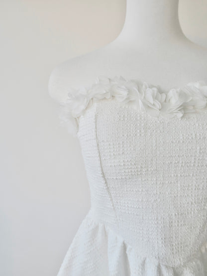 frill peplum bare top