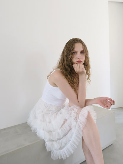 tulle mini cami dress