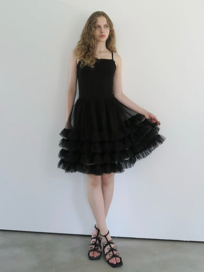 tulle mini cami dress