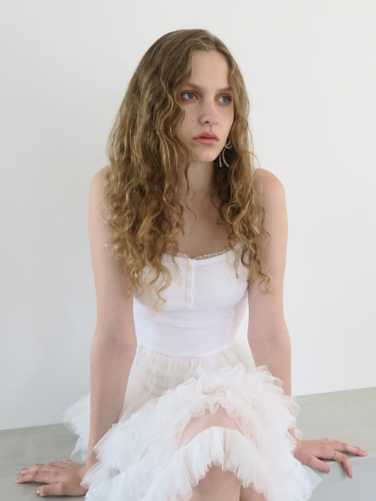 tulle mini cami dress