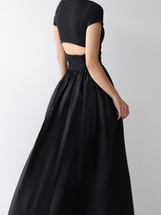 back open  shirring dress