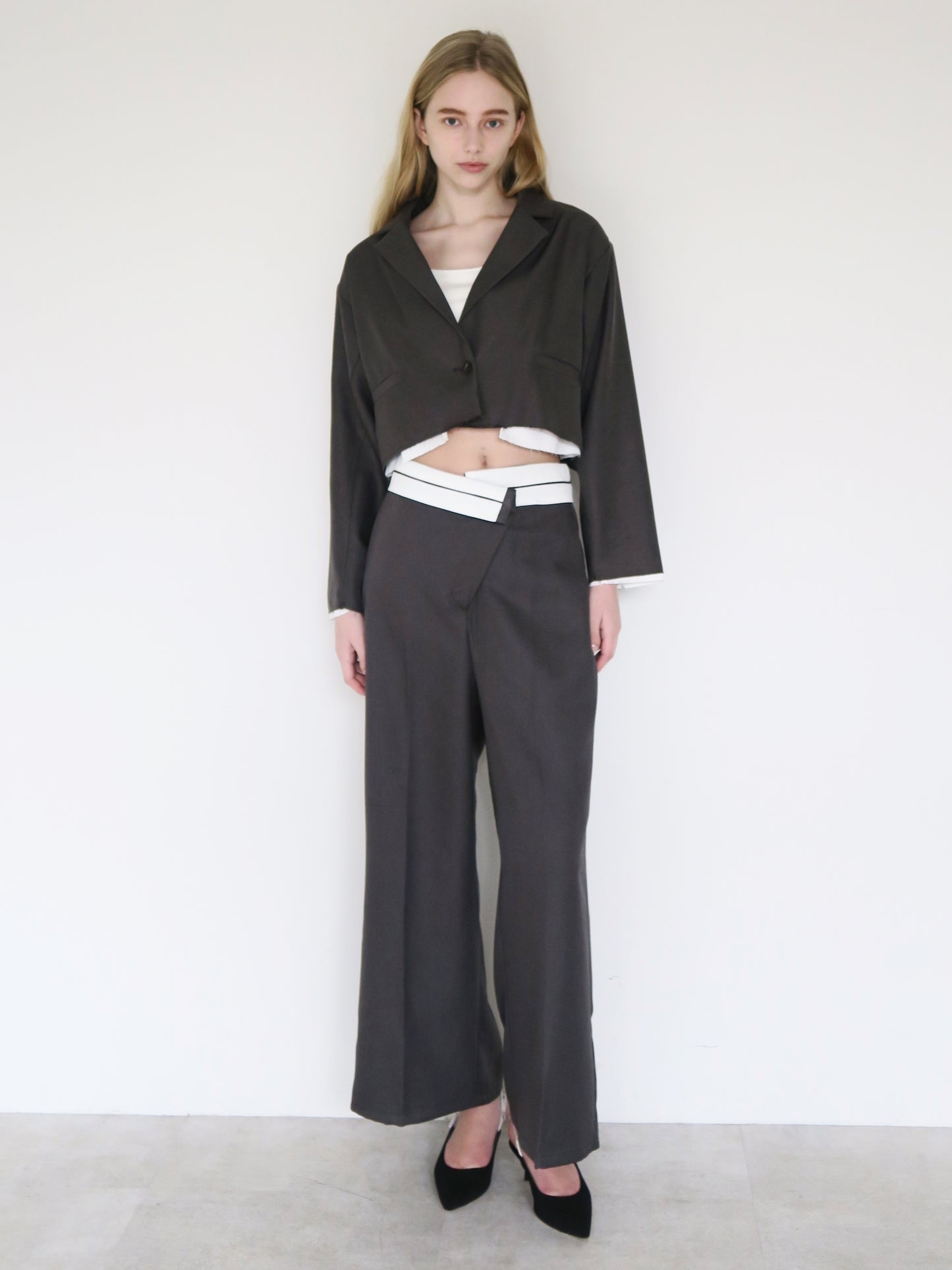 asymmetry belt wide slacks