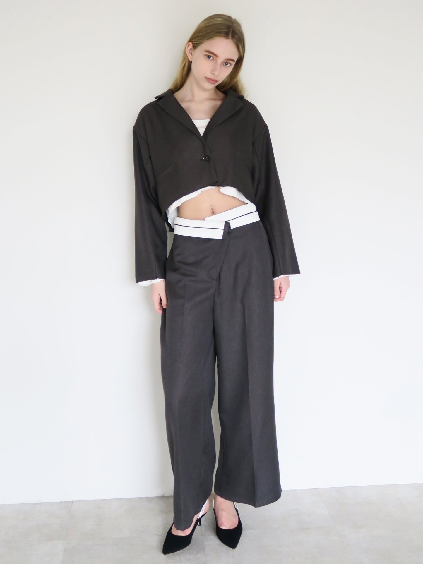 asymmetry belt wide slacks