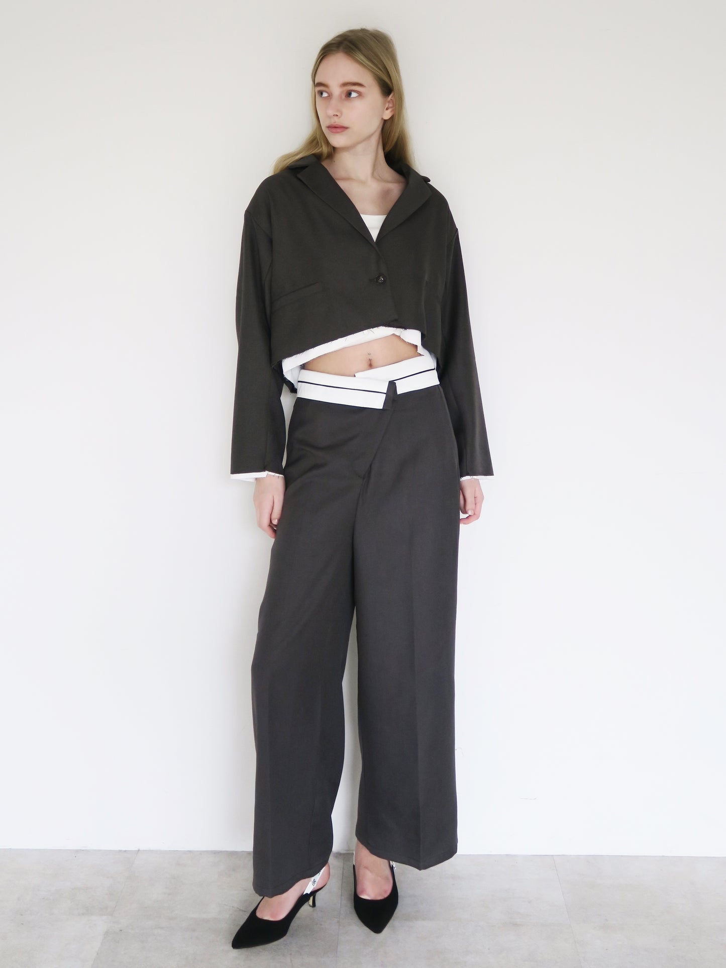asymmetry belt wide slacks