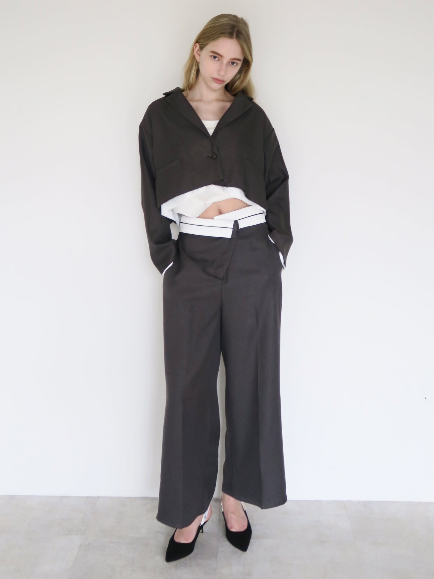 asymmetry belt wide slacks