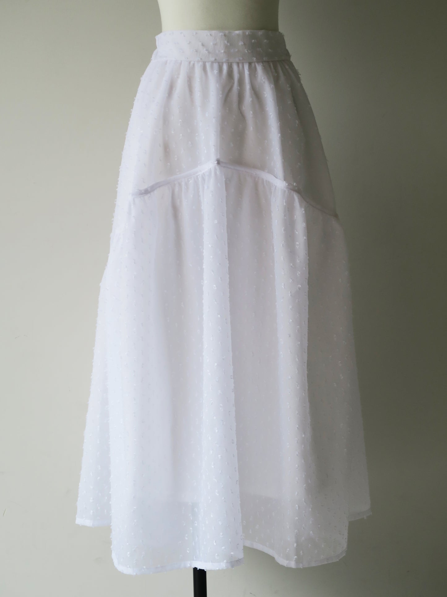 dot long flare skirt