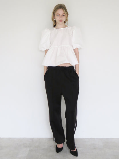 peplum puff sleeve tops