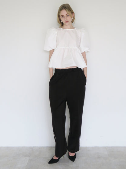 peplum puff sleeve tops