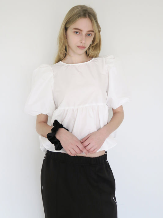 peplum puff sleeve tops
