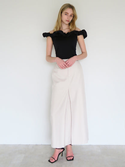[ SAMPLE SALE ] front tuck wide skirt
