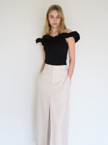 [ SAMPLE SALE ] front tuck wide skirt