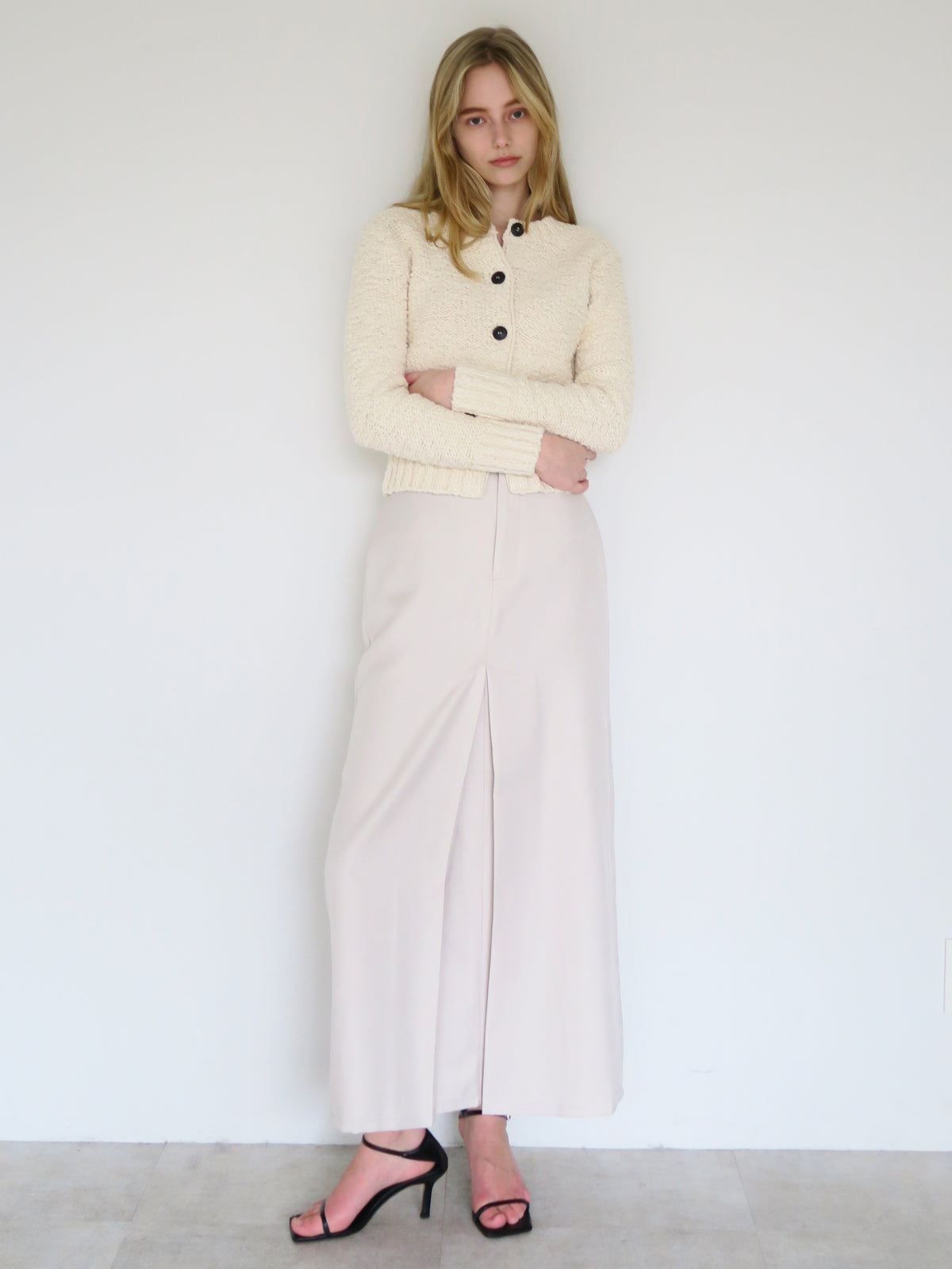 [ SAMPLE SALE ] front tuck wide skirt