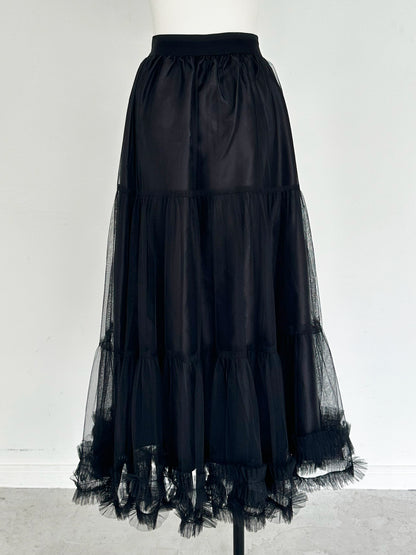 volume tulle flare skirt