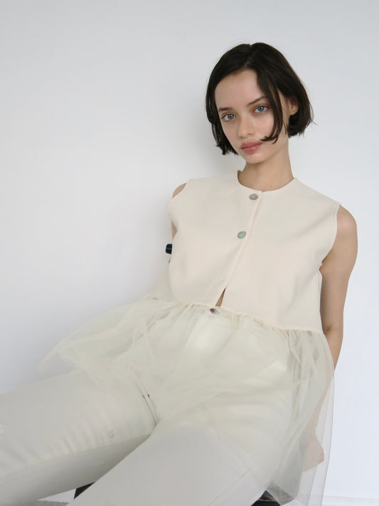 [ SAMPLE SALE ] tulle switching open tunic